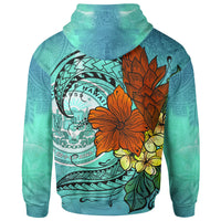 Hawaii Zip Hoodie Tropical Flowers Style - Polynesian Pride