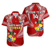 Custom Tonga Rugby Matching Dress and Hawaiian Shirt Mate Maa Tonga Pacific Tongan Ngatu LT14 - Polynesian Pride