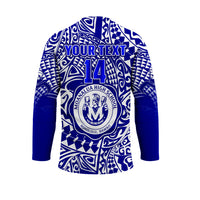 (Custom Text And Number) Hawaii Hockey Jersey Moanalua High School Tribal Kakau LT14 - Polynesian Pride