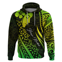 Custom Polynesian Valentine Couple Hoodie I LOVE YOU Hibiscus Style Green LT13 No Men - Polynesian Pride