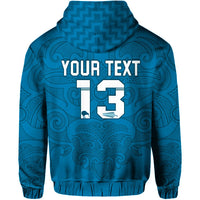 Custom Maori 2021 Zip Hoodie Turquoise Aotearoa Tattoo Custom Text and Number LT13 - Polynesian Pride