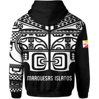 Custom Marquesas Islands Tiki Zip Hoodie Marquesan Tattoo LT13 - Polynesian Pride