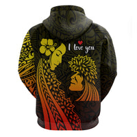 Custom Polynesian Valentine Couple Hoodie I LOVE YOU Hibiscus Style Special LT13 - Polynesian Pride