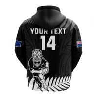 (Custom Text and Number) New Zealand Silver Fern Rugby Hoodie NZ Kiwi Pacific Maori Sporty LT14 - Polynesian Pride
