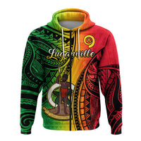 Vanuatu Hoodie Luganville Polynesian Reggae Coat of Arms LT14 Zip Hoodie Reggae - Polynesian Pride