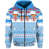 Custom Fiji Polynesian Zip Hoodie Fijian Tropical Flowers LT13 - Polynesian Pride