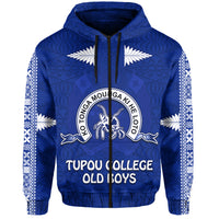 Tupou College Zip Hoodie Always Proud of Old Boys Toloa LT13 Unisex Blue - Polynesian Pride