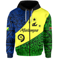 Malampa Province Zip Hoodie Vanuatu Pattern LT13 Unisex Yellow - Polynesian Pride