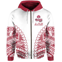 Adi Cakobau School Zip Hoodie Lovely Girl A.C.S LT13 Unisex White - Polynesian Pride