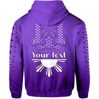 Custom Philippines Hoodie Sun Filipino Purple Barong LT13 - Polynesian Pride