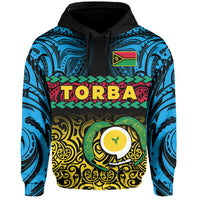 Torba Province Hoodie Vanuatu Pig Tusk Polynesian Flag Style LT14 Hoodie Black - Polynesian Pride