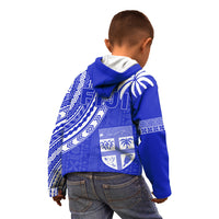 Fiji Rugby Sevens Hoodie KID Fijian 7s Tapa Polynesian Blue Ver.02 LT13 - Polynesian Pride