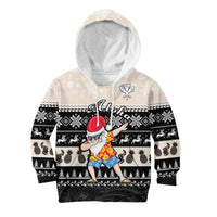 Hawaii Mele Kalikimaka Hoodie KID Dabbing Santa Black Merry Christmas LT14 Black - Polynesian Pride