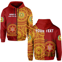 Custom Tonga Vavau High School Hoodie Tongan Ngatu Pattern LT14 Zip Hoodie Red - Polynesian Pride