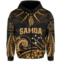 Custom Samoa Tatau Hoodie Gold Polynesian Ula Nifo LT13 Zip Hoodie Gold - Polynesian Pride
