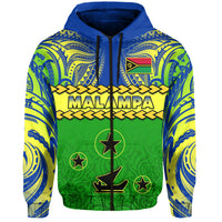 Malampa Province Hoodie Vanuatu Pig Tusk Polynesian Flag Style LT14 Zip Hoodie Green - Polynesian Pride
