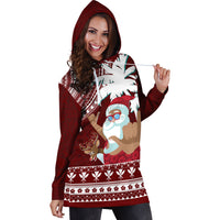 Tropical Christmas Tanned Santa Claus Hawaii Hoodie Dress LT7 - Polynesian Pride