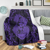 Hawaii Anchor Hibiscus Flower Vintage Premium Blankets - AH - Purple - Polynesian Pride