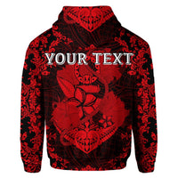 Custom Hawaii Anchor Hibiscus Flower Vintage Hoodie Red - Polynesian Pride