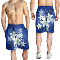 Hawaii Blue Plumeria Men's Shorts - AH - Polynesian Pride