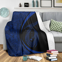 Hawaii Fish Hook Polynesian Premium Blankets - Circle Style Blue - AH - Polynesian Pride