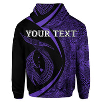 Custom Hawaii Fish Hook Polynesian Hoodie Circle Style Purple - Polynesian Pride