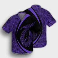 Hawaii Fish Hook Polynesian Hawaiian Shirt - Circle Style Purple - AH - Polynesian Pride