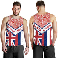 Hawaii Flag Men's Tank Top - Red - Mit Style - AH Red - Polynesian Pride