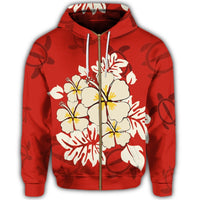 Hawaii Hibiscus Polynesian Zip Hoodie - Polynesian Pride