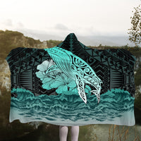 Hawaii Hibiscus Wale Polynesian Hooded Blanket - AH - Polynesian Pride