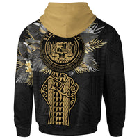 Hawaii Custom Personalized Zip up Hoodie Coat of Arm Clenched Fist - Polynesian Pride