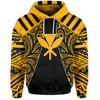 Hawaii Kanaka Football Jersey Polynesian Hoodie Black & Yellow Victor Style - Polynesian Pride