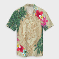 Hawaii Matching Dress and Hawaiian Shirt Kanaka Maoli Palm Trees Turtle And Sharks RLT14 - Polynesian Pride