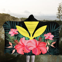 Hawaii Kanaka Tropical Hibiscus Hooded Blanket - AH - Polynesian Pride