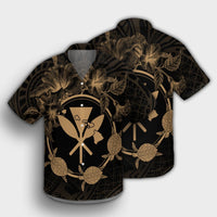 Hawaii Kanaka Turtle Hibiscus Polynesian Hawaiian Shirt - Anthea Style Gold - AH - Polynesian Pride