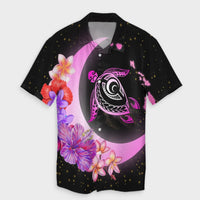 Hawaii Map Moon Star Turtle Plumeria Hibiscus Hawaiian Shirt - AH Unisex Black - Polynesian Pride