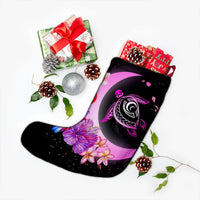 Hawaii Map Moon Star Turtle Plumeria Hibiscus Christmas Stocking - AH - Polynesian Pride