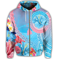 Hawaii Map Sweet Dream Kanaka Polynesian Hibiscus Zip Hoodie - Polynesian Pride