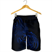 Hawaii Map Turtle Hibiscus Divise Polynesian Men's Shorts Blue - AH - Polynesian Pride
