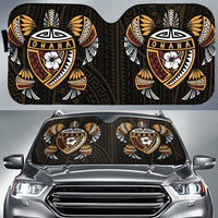 Hawaii Map Turtle Ohana Hibiscus Kakau Polynesian Car Sun Shade Auto Sun Shade Universal Fit Black - Polynesian Pride