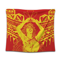 Hawaii Mauna Kea Pele Polynesian Tapestry - AH Wall Tapestry Black - Polynesian Pride