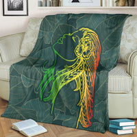 Hawaii Monstera Kalo Hula Girl Kanaka Maoli Premium Blankets - AH - Polynesian Pride