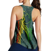 Hawaii Monstera Kalo Hula Girl Kanaka Maoli Racerback Tank - AH - Polynesian Pride