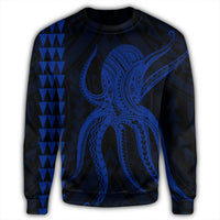 Hawaii Octopus KaKau Polynesian Sweatshirt - Blue - AH - Polynesian Pride