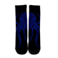 Hawaii Octopus KaKau Polynesian Crew Socks - Blue - AH - Polynesian Pride