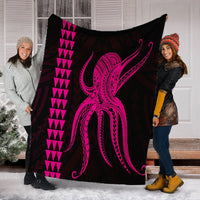 Hawaii Octopus KaKau Polynesian Premium Blankets - Pink - AH - Polynesian Pride