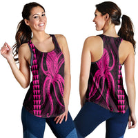 Hawaii Octopus KaKau Polynesian Racerback Tank - Pink - AH Black - Polynesian Pride