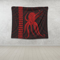 Hawaii Octopus KaKau Polynesian Tapestry - Red - AH - Polynesian Pride