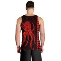 Hawaii Octopus KaKau Polynesian Tank Top - Red - AH - Polynesian Pride