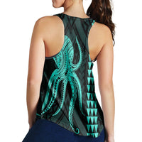 Hawaii Octopus KaKau Polynesian Racerback Tank - Turquoise - AH - Polynesian Pride